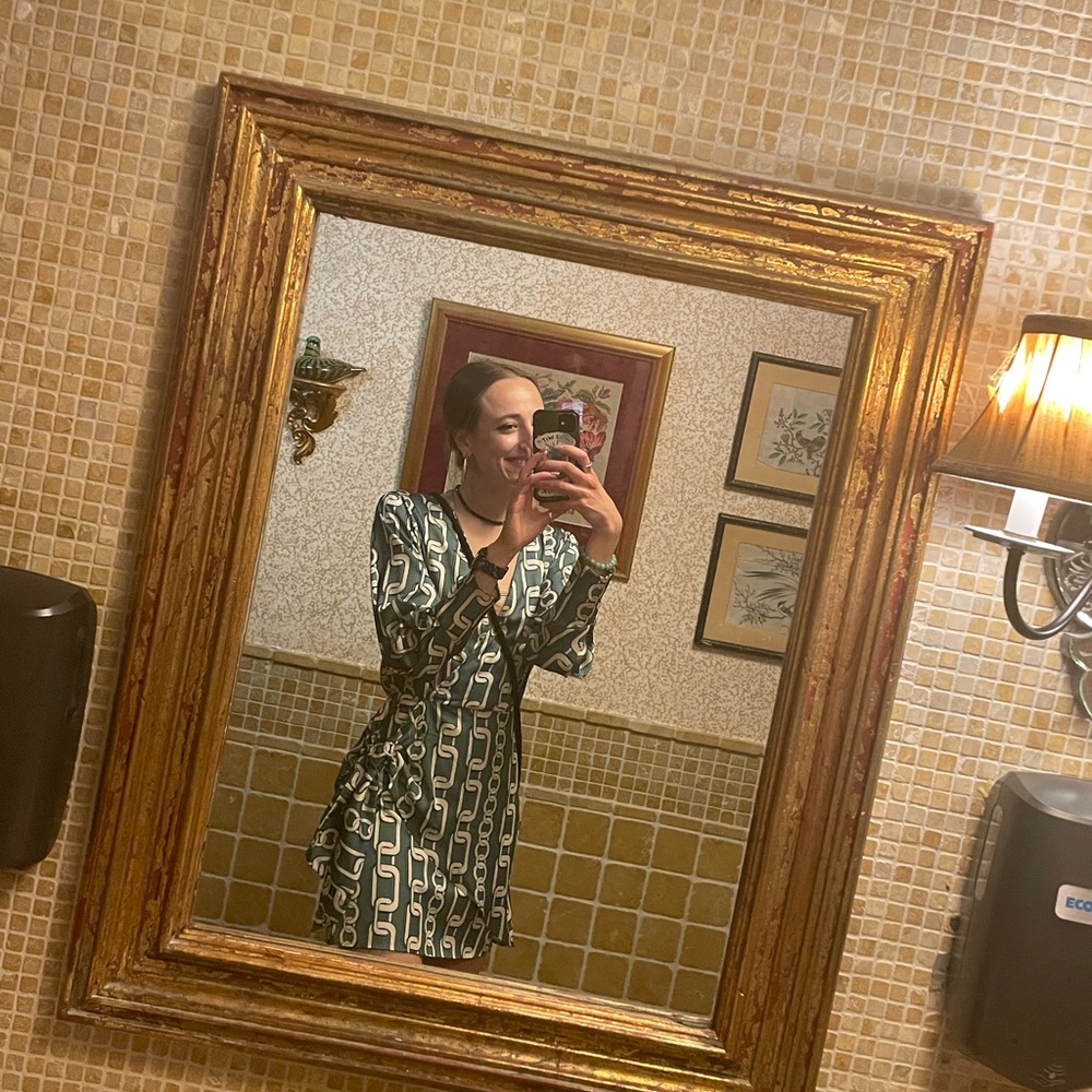 ZARA Chain Print Faux Wrap Dress - Picture 6 of 6